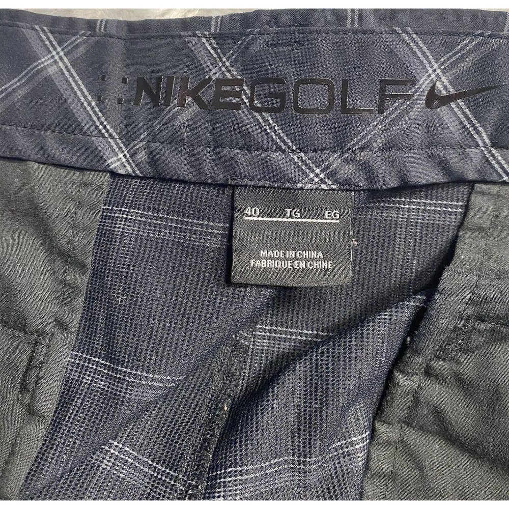 Nike golf Shorts Men’s Size 40 11 Inseam Plaid Black - Picture 2 of 9